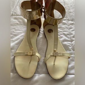 Elisabetta Franchi toe strap sandals light yellow size 40 made in Italy